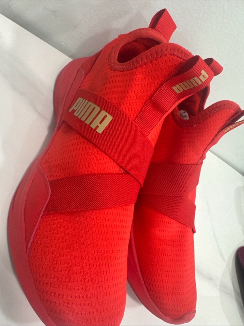 PUMA Slip-On Athletic Sneakers in Bright Red